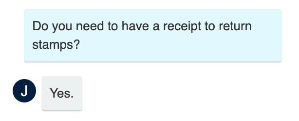 walmart requires receipts for stamp returns